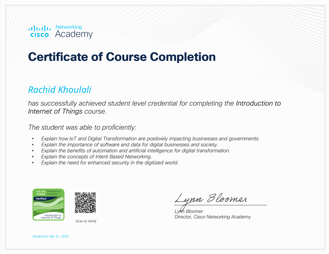 Certification IoT Cisco
