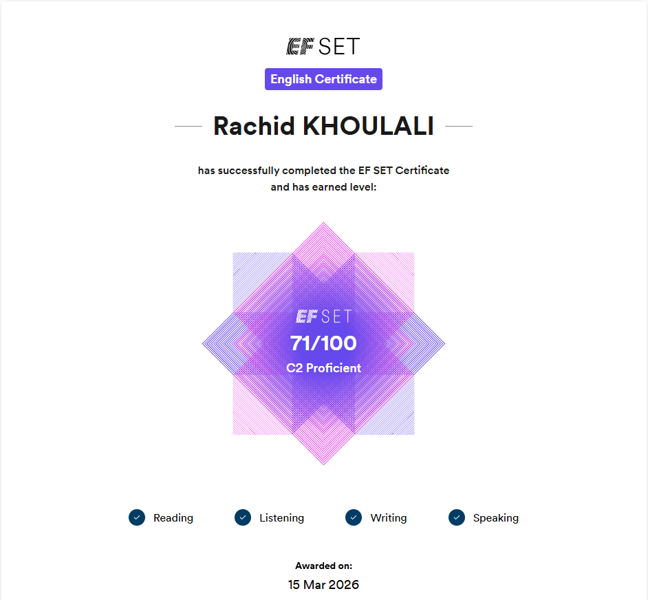 Certification EF SET Anglais