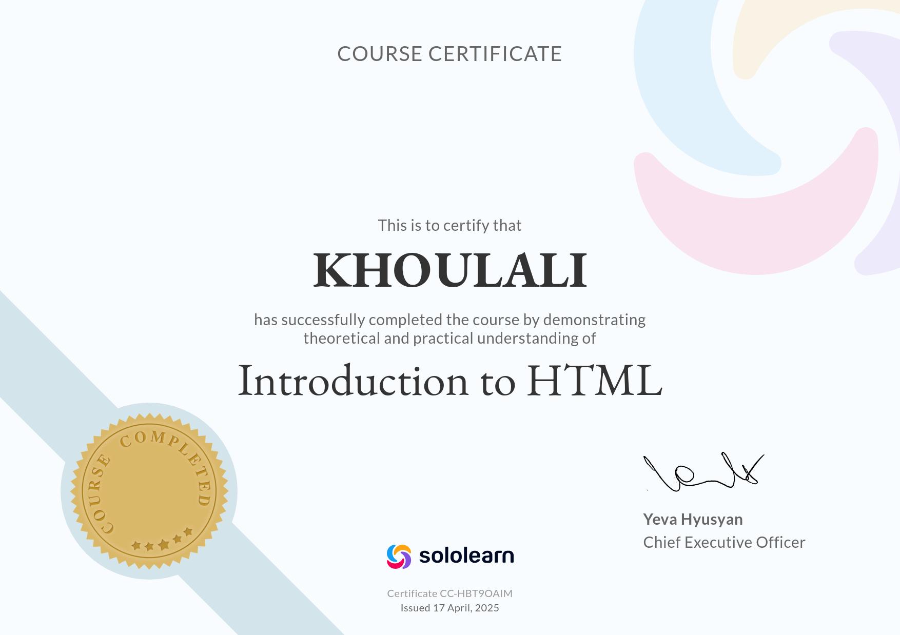 Certification SoloLearn